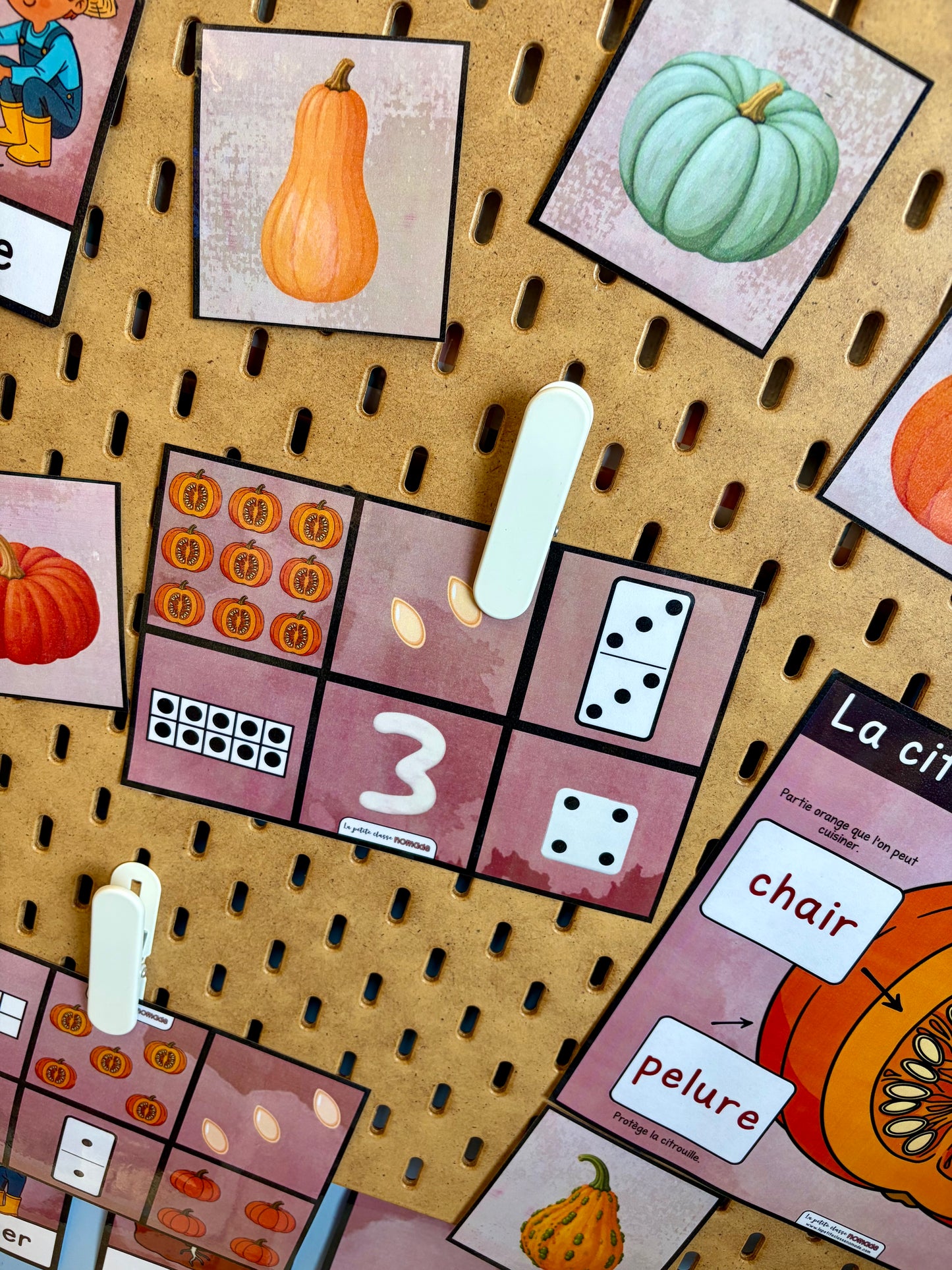Cartes dénombrement moule à gâteau - Citrouilles