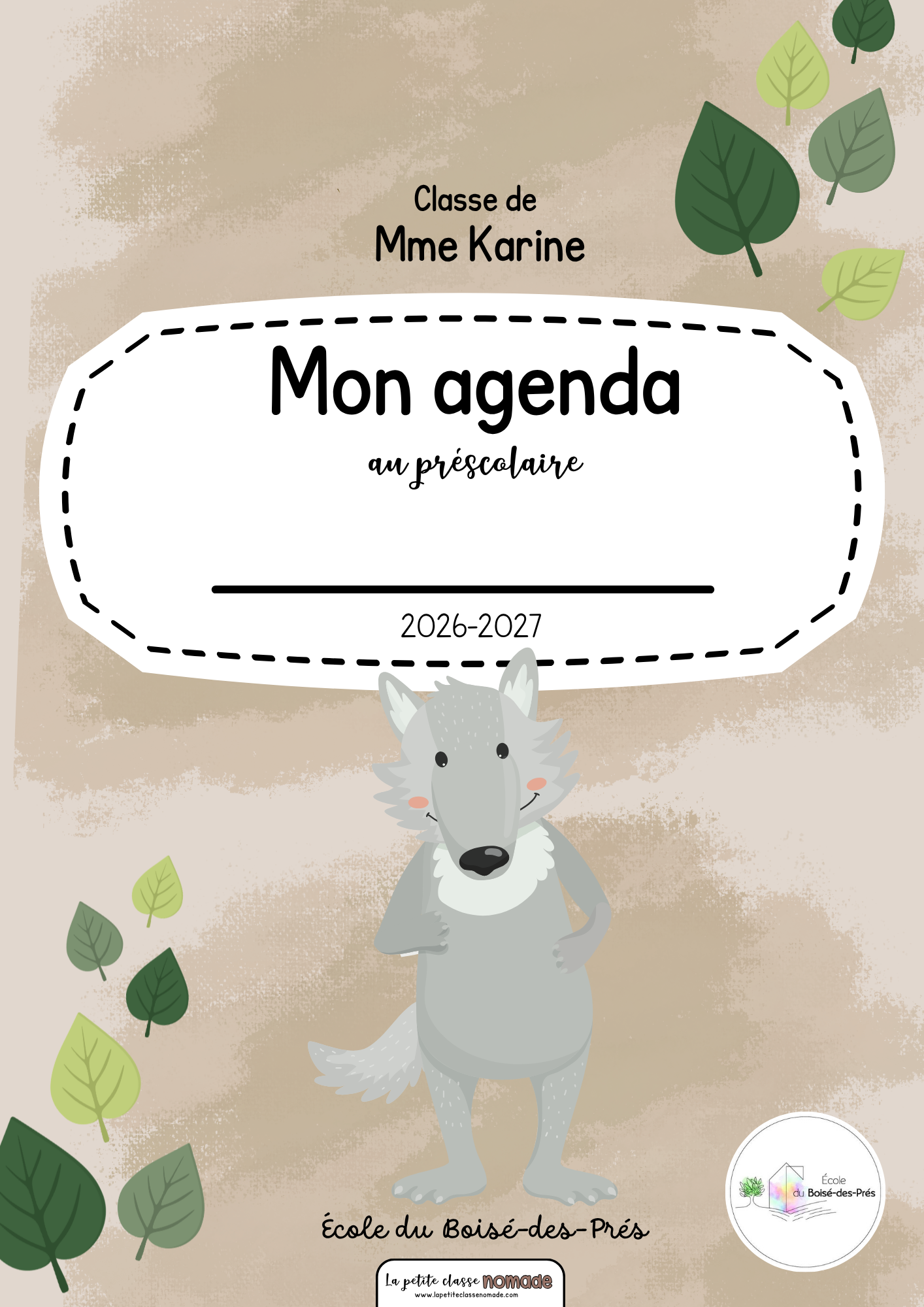 Agenda élève - Préscolaire format PDF
