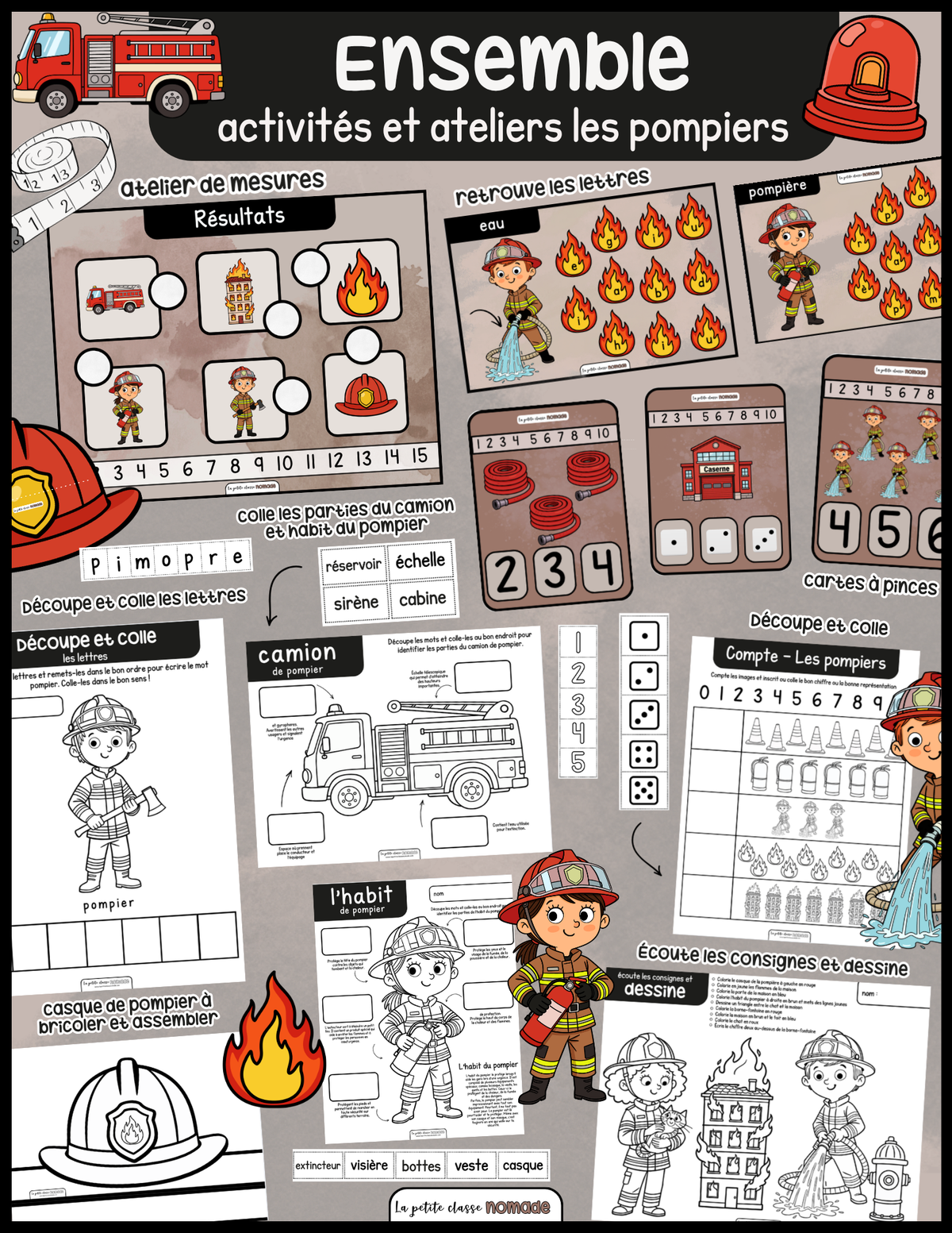 Ensemble activités et ateliers - Pompiers